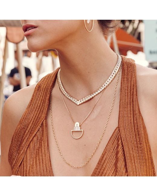 Glamrocks Jewelry Metallic Chevron Statement Collar
