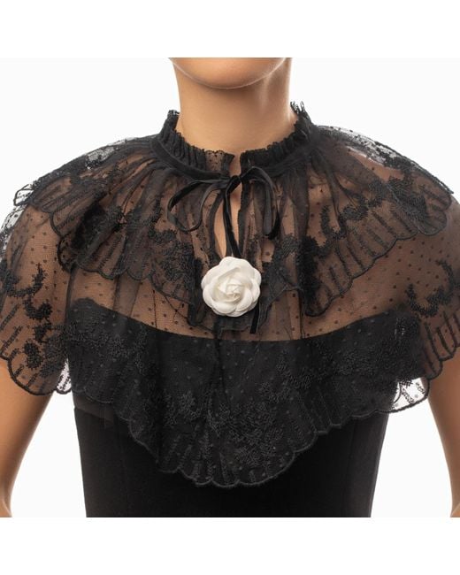 Azima Musayeva Black Dalila Floral Collar