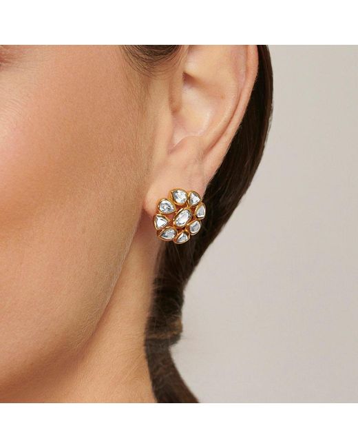 Lulu B London Metallic Topaz Statement Stud Earrings