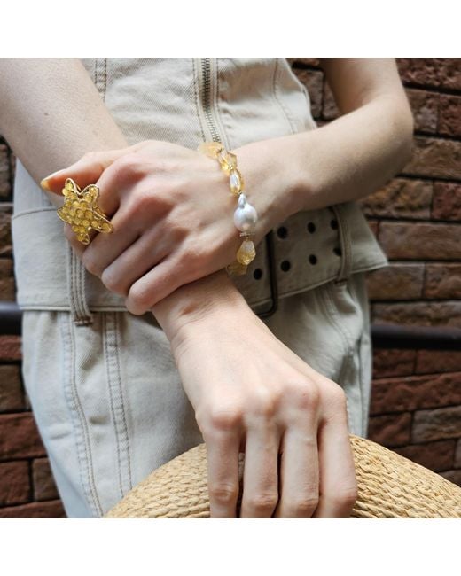 Farra Metallic Agate Star Setting Statement Ring
