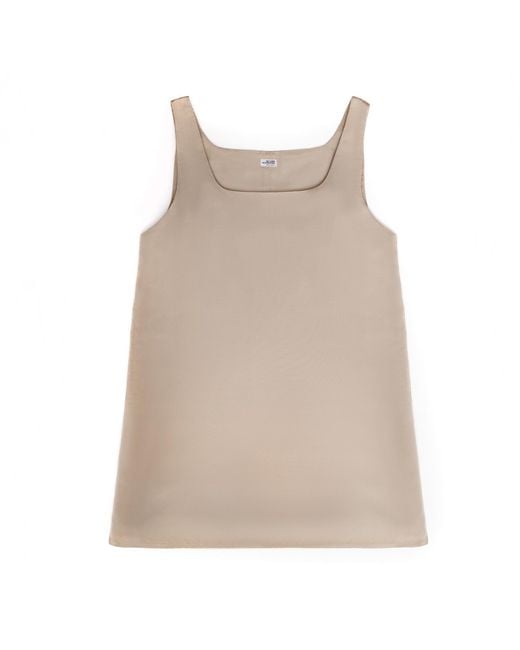 Victoria Slavinskaia Brown Neutrals Silk Mini Dress
