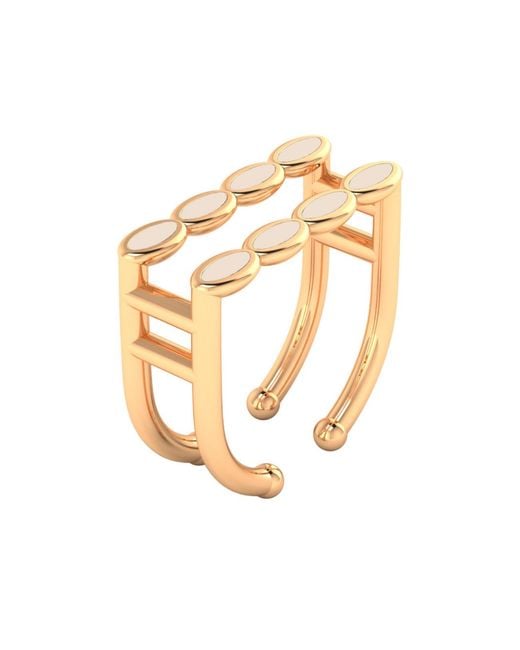 Linda Fiore Metallic Amalei Vermeil Ring With Creme Enamel