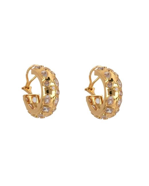 Bounkit Metallic Fortuna Hoops Clear Pierced