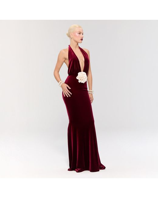 Nur Karaata Red Alhambra Burgundy Gown