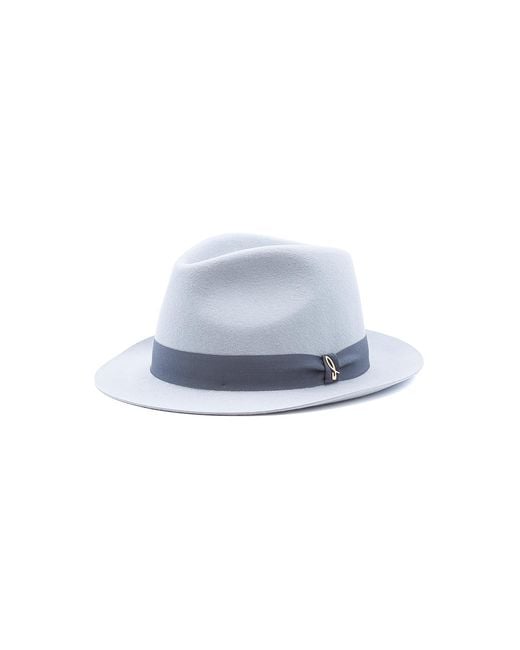 DORIA 1905 Blue Smooth-Finish Lapin Felt Drop Hat for men