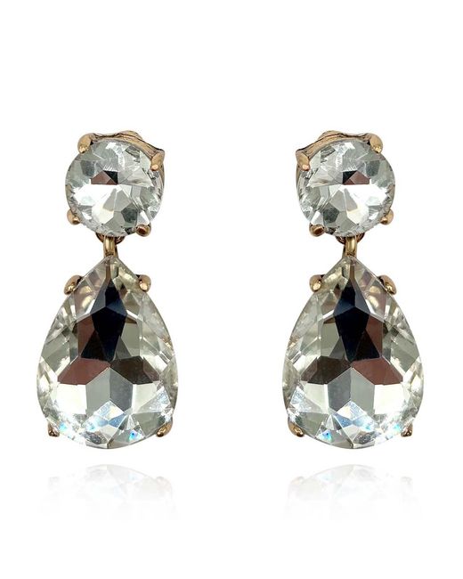 Michael Nash Jewelry Metallic Neutrals Marina Large Pear-Faceted Crystal Drop Pierced Earrings