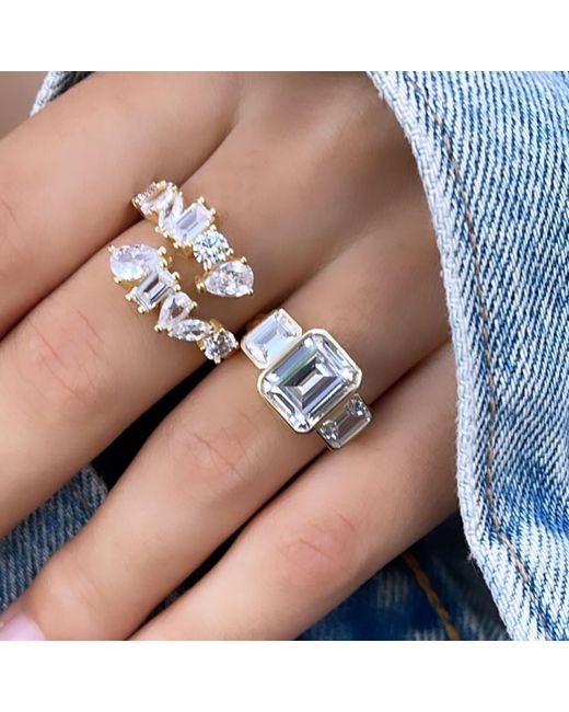 SHYMI Metallic Multi Shape Coil Ring