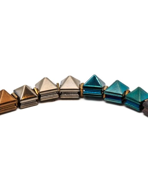 Ebru Jewelry Blue Fancy Hematite Stone Beaded Ankle Bracelet
