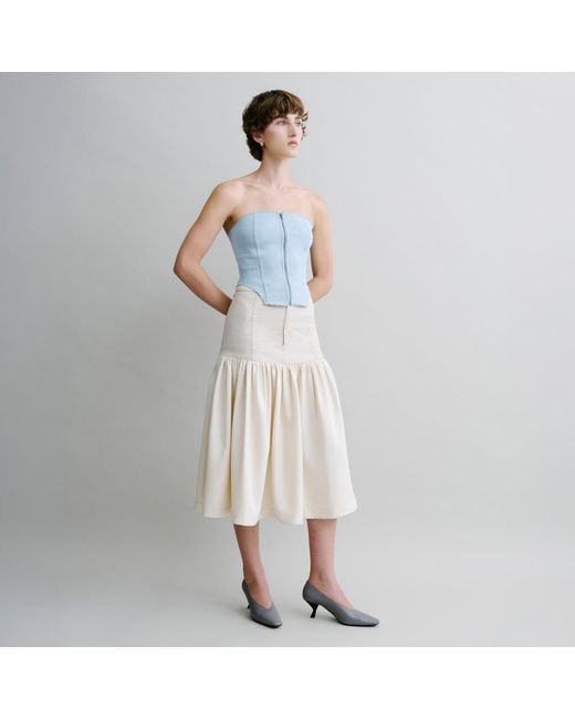 Luroq London Natural Neutrals Structured Flow Skirt