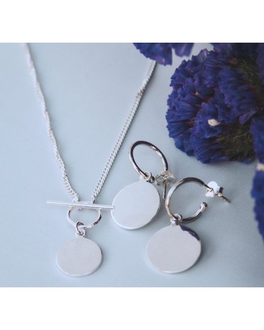 FV Jewellery Metallic Demi Disc Hoop Earrings