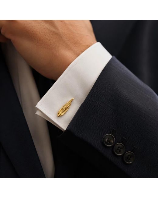 Mother Nature Jewelry Metallic Leaf Cufflinks, Suit Accessories for men