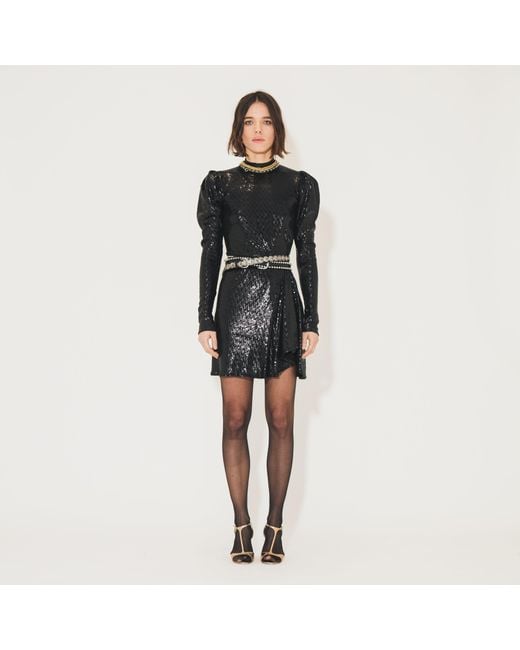 SVETA Milano Black London Sequin Dress