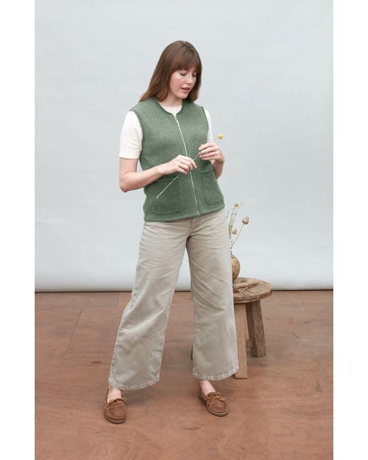Paul James Knitwear Green Lambswool Larkspur Knitted Gilet