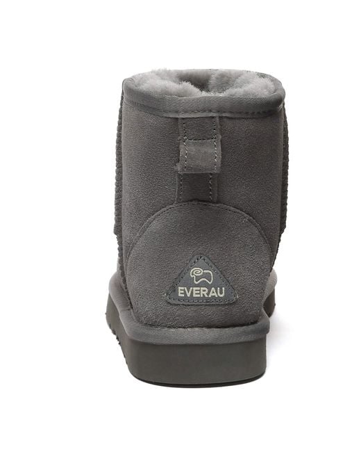 EverAu Australia Gray Ostrich Leather Short Boots