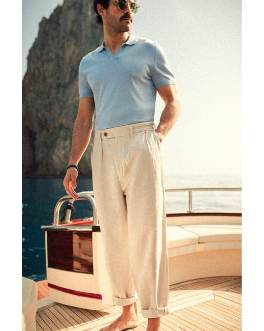 &SONS Trading Co Blue Bianchi Polo for men