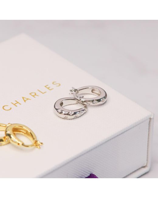 Luna Charles Metallic Esti Star Hoop Earrings