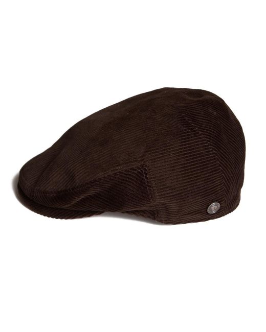 Dasmarca Hats Brown Dylan Italian Cord Flat Cap for men