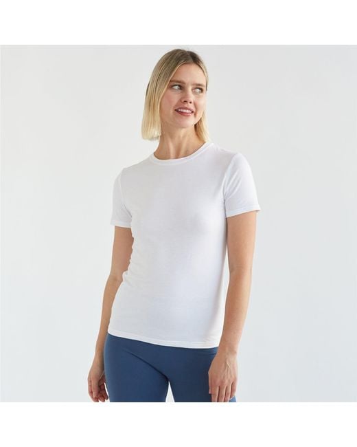 On/Off Essentials White Bamboo Crew Neck Tee