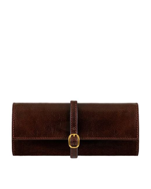 Time Resistance Brown Leather Jewelry Case