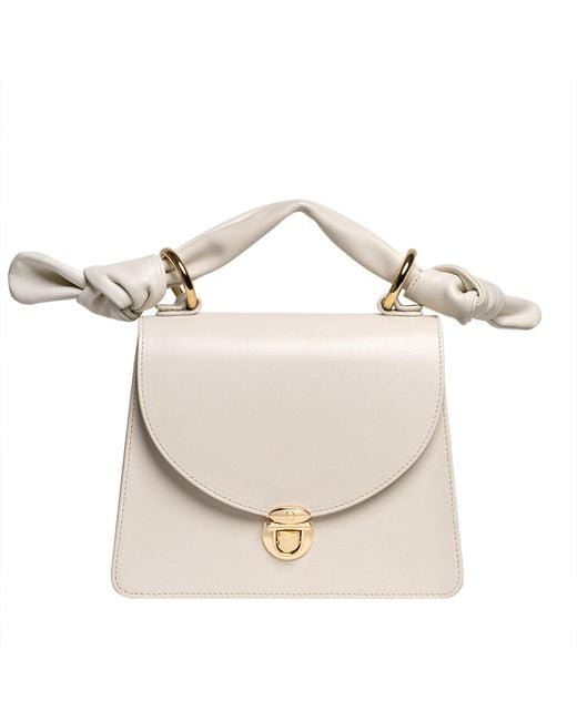 Laura Olaru White Neutrals Ava Cream Leather Bag