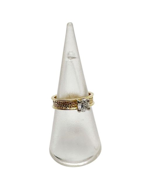 Tg-Jewellery by Tamara Gervasio Metallic Textured Solitaire Diamond Ring One Of A Kind