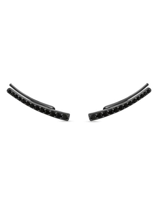 SALLY SKOUFIS Brown Naked Ear Climber With Made Cz Diamond Stimulant