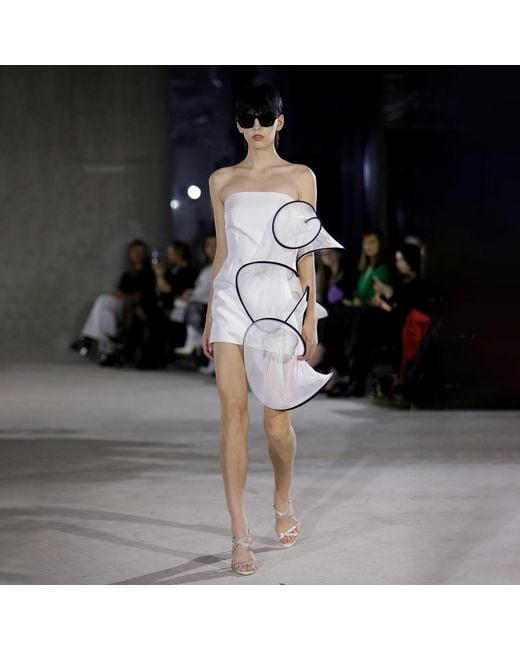 Laura Daili Metallic Sculptural Moon Star Dress