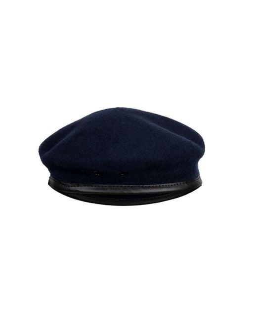 DAVID WEJ Blue Wickliffe Wool Beret – for men