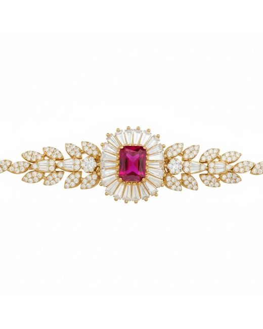 Latelita London Metallic Countess Gemstone Bracelet Ruby