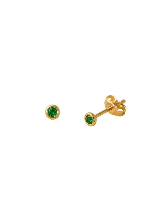 Lily Flo Jewellery Metallic Emerald Bezel Set Earrings
