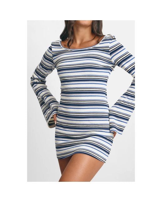 Blackbough Swim Blue Meredith Open Back Dress Half Time Stripe