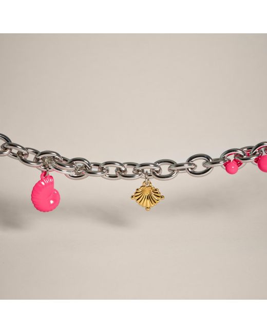 Potoska Pink Stella Curb Chain Bracelet