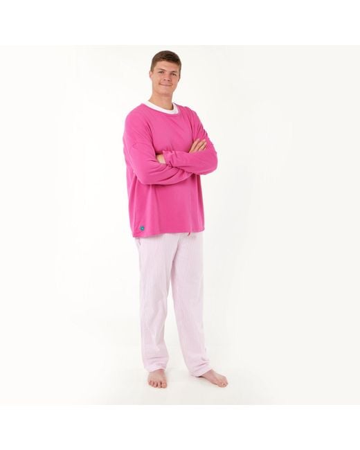 Lounge Pink Soft, Breathable Organic Brushed Cotton Loungewear Trousers for men
