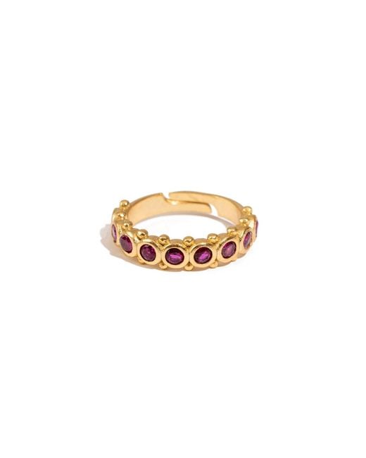 Ebru Jewelry Metallic Majestic Ruby Adjustable Statement Ring