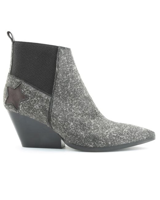 Rosamund Muir London Gray Felixa Speckled Calf Hair With Star Ankle Boots