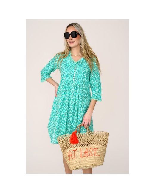 At Last Blue Annabel Cotton Tunic