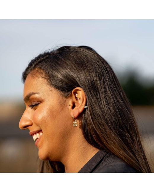 Claire Hill Designs Metallic Aquamarine Lichen Hoop Earrings