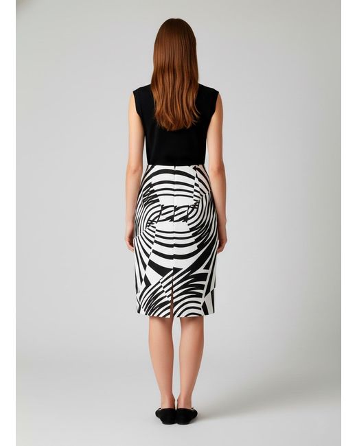Conquista Black Graphic Print Pencil Skirt