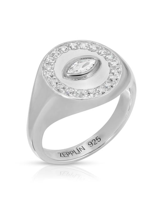 Zepplin the Label Metallic Esme Ring-Evil Eye Signet Ring