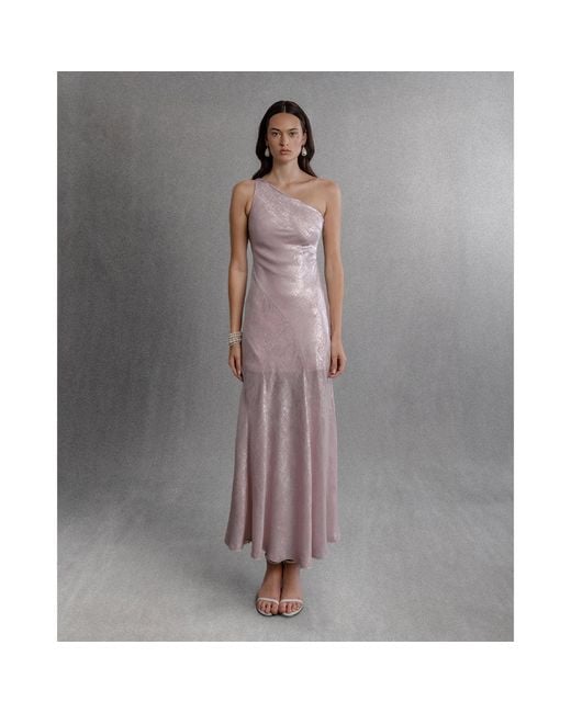 Aisl Pink One-Shoulder Maxi Dress