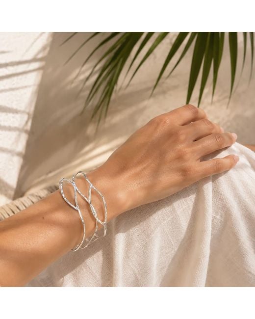 Rare Matters Jewelry Metallic Organic Hammered Wire Cuff Bracelet