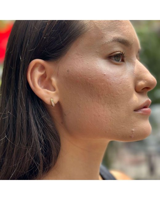 Claire Hill Designs Metallic Lab-Grown Diamond Huggie Hoops