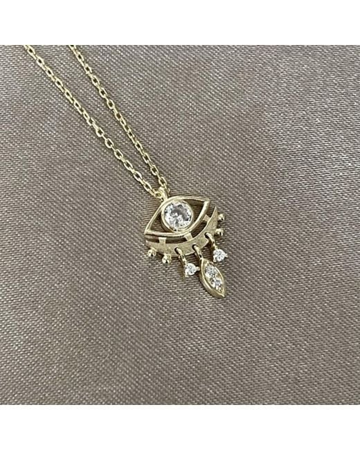 Spero London Metallic Eye Drop Necklace Sterling