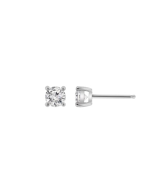 Diamonbliss Metallic Embellished Swarovski Stone Platinum Plated Sterling Solitaire Round Cut Stud Earrings One Carat