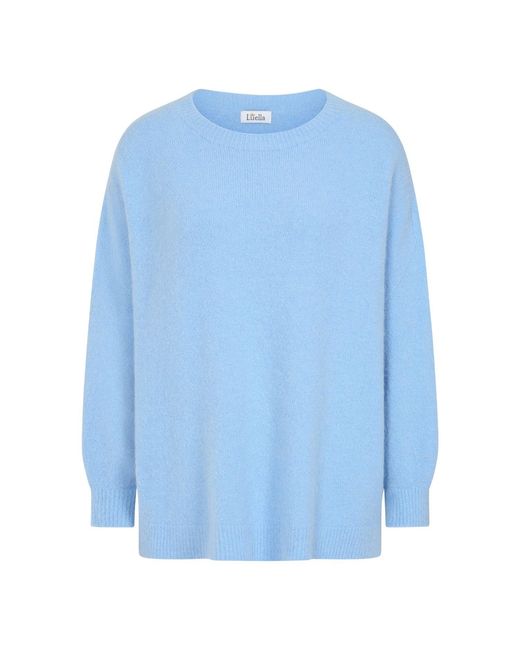 Luella Fashion Blue Bettina Long Alpaca Jumper Powder
