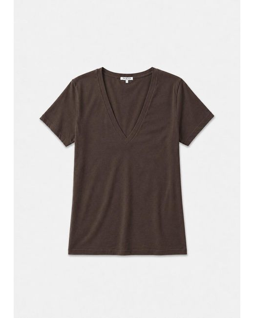 NOEND Black Supima Cotton Deep V-Neck Tee