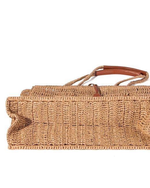 Jurgi Brand Brown Neutrals Handmade Beach Bag With Leather Accents