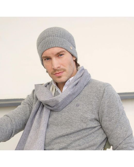 Bel Cashmere Gray Cashmere Hat for men
