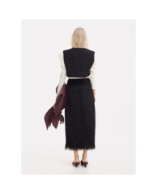 Julia Allert Black Cropped Button-Front Vest