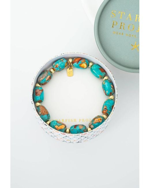 Starfish Project Blue Sierra Bloom Emperor Stone Beaded Bracelet